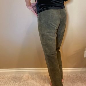 Olive colored Suede Pants, lined interior, size 30”For Joseph” brand